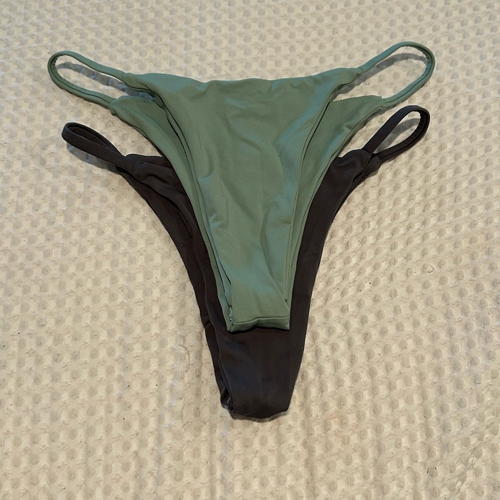 Green and Black Bikini Bottoms